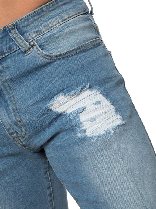 Mens Ripped Skinny Shorts