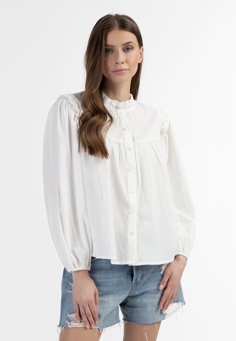 Dreimaster Blouse Dames wolwit - Image 3
