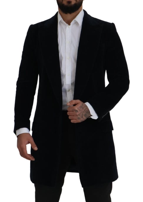 Dolce & Gabbana Svart Cotton Cardigan Lång Kappa Herr Herrjacka - Image 4