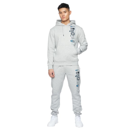Crosshatch Mens Pepperhill Hoodie (Ljusgrå Marl) - Image 3