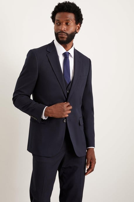 Tailored Fit Navy Essential Suit Jacket - Image 1
