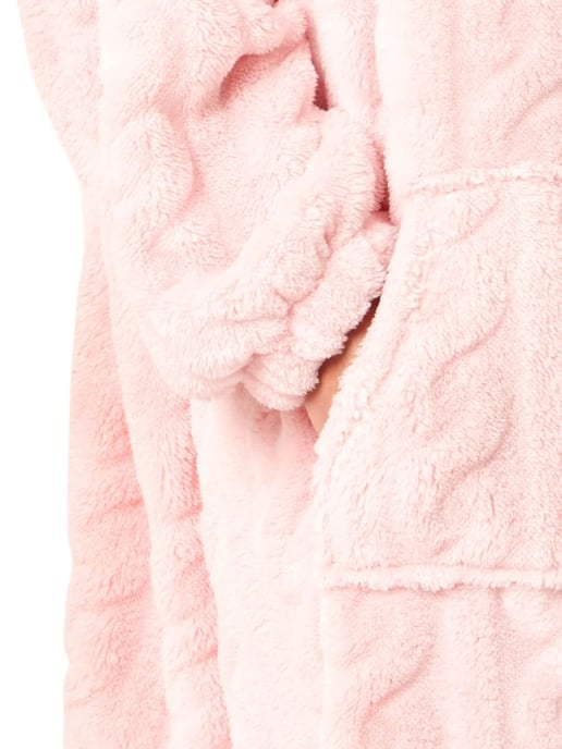 Cable Knit Fleece Lounger Poncho