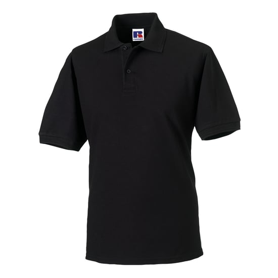 Russell Mens Polycotton Pique Hardwearing Polo Shirt (Black) - Image 1