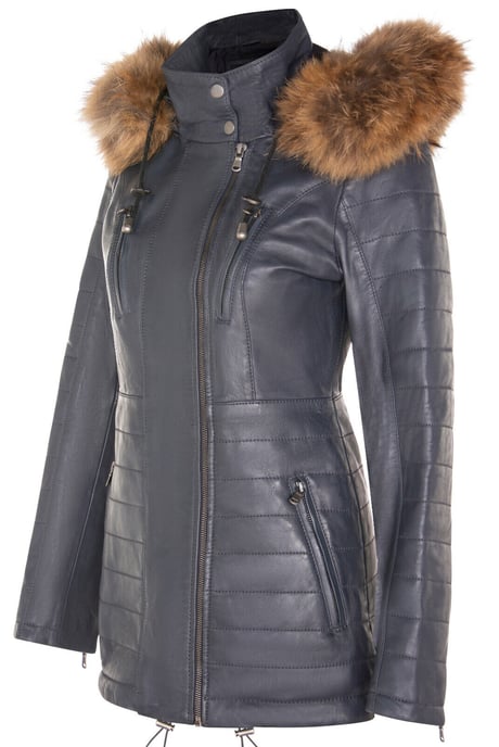 Women's slim fit leather park bag with hooded top - Northam