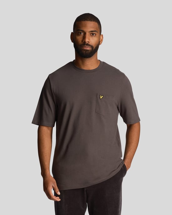 Lyle & Scott effen pique zak gunmetal T-shirt - Image 1
