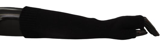 Dolce & Gabbana Women's Black Knitted Fingerless Elbow Length Gloves