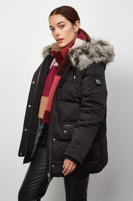 Nordic Mid-Length Faux Fur Parka Jacket