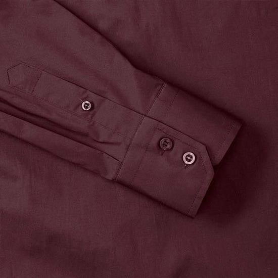 Russell Collection Mens Long Sleeve Easy Care Fitted Shirt (Port) - Image 2