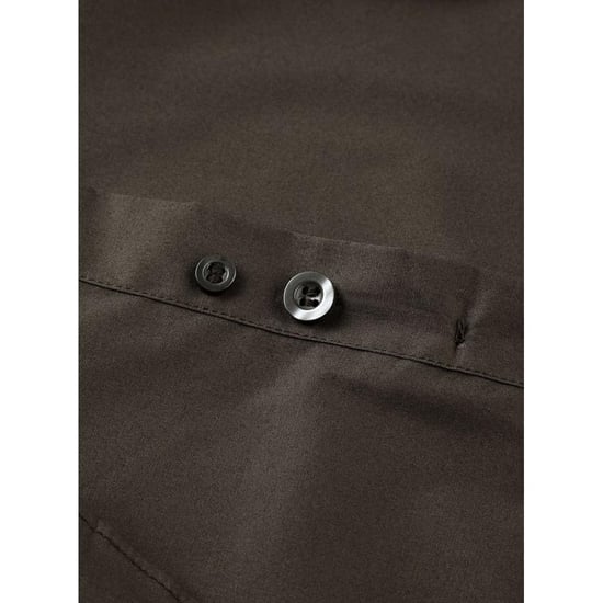 Russell Collection Mens Long Sleeve Easy Care Fitted Shirt (Chocolate) - Image 4