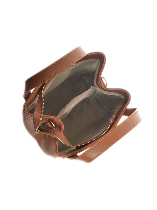 Luisa Vannini Bruin Rundleer Tas - Image 4