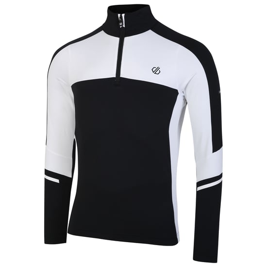 Dare 2B Mens Speed Core Stretch Half Zip Base Layer Top (Black/White)