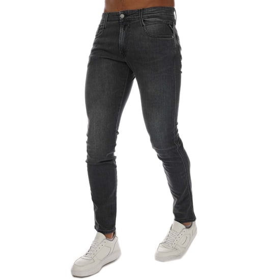 Men's Replay Anbass Slim Fit Stretch Jeans in Grey