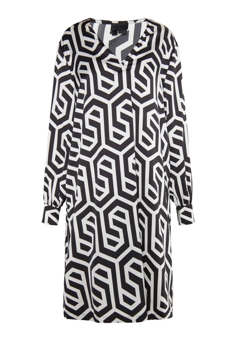 Dreimaster midi-jurk Dames zwart en wit - Image 1