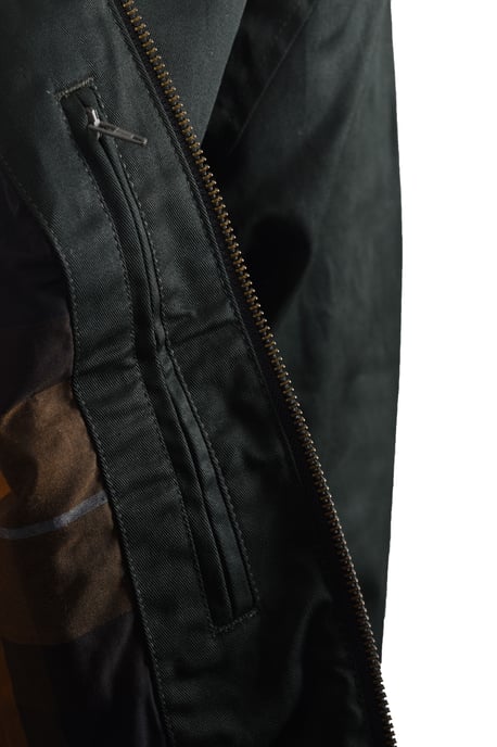 Fred Perry Waxed Cotton Harrington Jacket Night Green - Image 5
