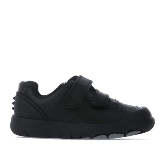 Boy's Clarks Infant Rex Pace Leather Shoes in Black - Image 1