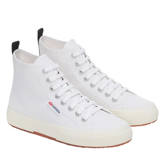 Superga Unisex Adult 2750 Cotton Mid Cut High Tops (White/Black/Avorio)