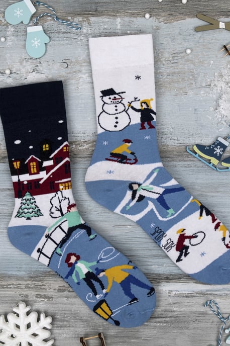 SPOX SOX - Mens & Ladies Mismatched Novelty Odd Socks - Winter Activities - Image 2