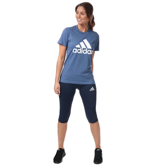 Women's adidas LOUNGEWEAR Essentials Logo T-Shirt in Blue-White - Image 3