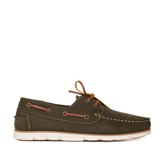 Men's Leather Boat Shoe in Khaki