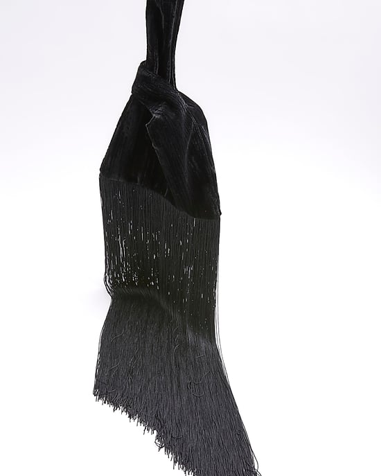 River Island Womens Clutch Bag Black Tassel