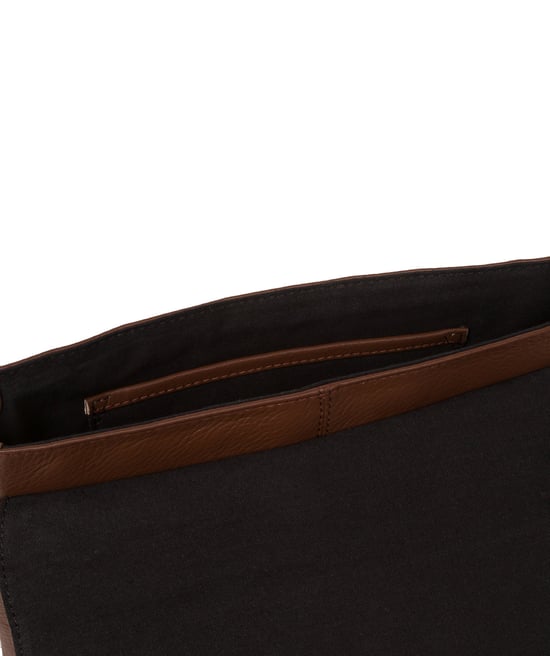 'Ruby' Dark Tan Nappa Leather Cross Body Bag