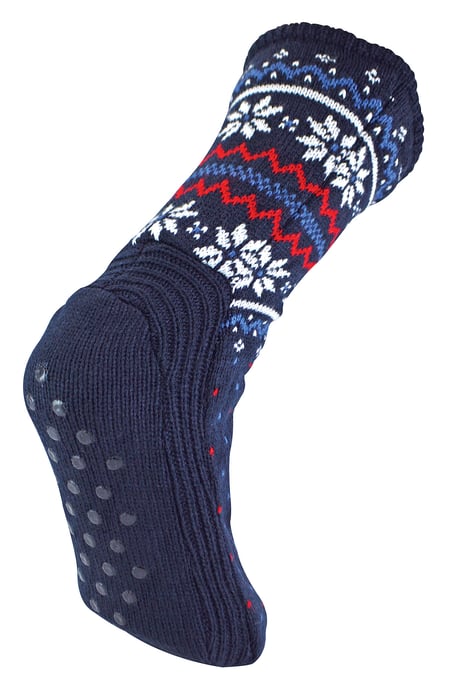 Mens Winter Warm Christmas Bootie Socks | Fairisle Pattern | For Cold Weather - Navy Fairisle - Image 2