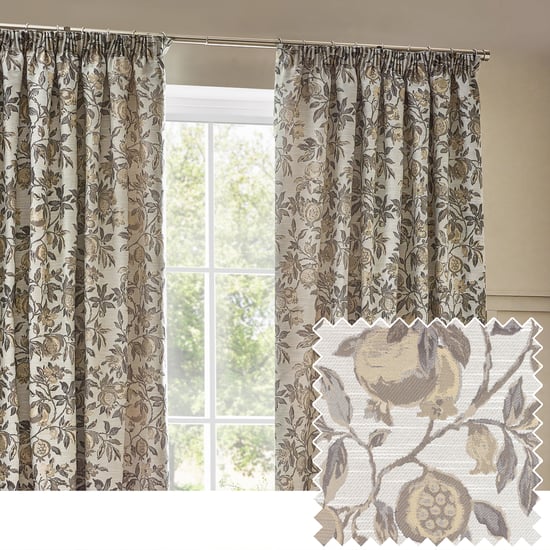 Wylder Pomegranate Pencil Pleat Curtains