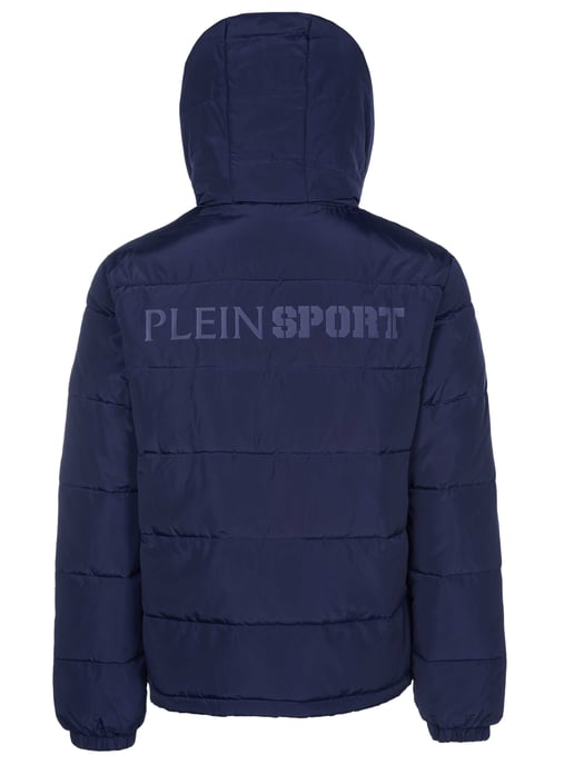 Plein Sport Bold Back Logo Padded Navy Blue Jacket - Image 4