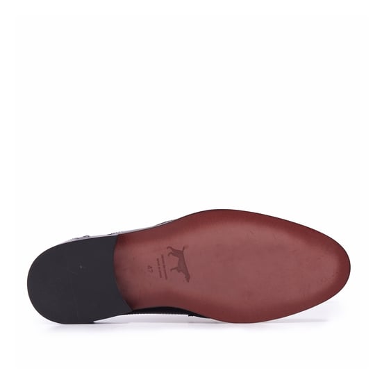 Men's Leather Blucher Shoes in Burgundy