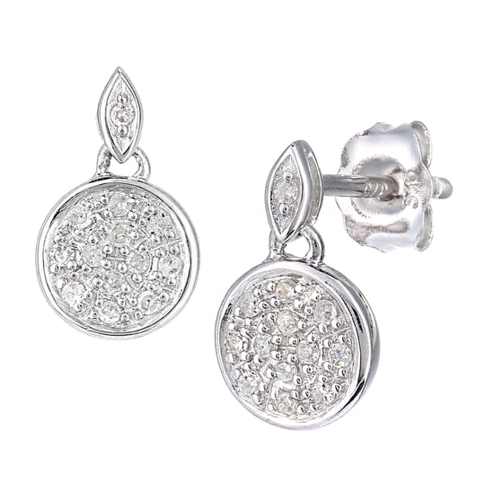 9ct White Gold Diamond Drop Earrings