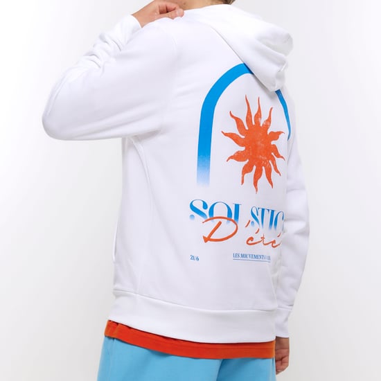 River Island Mens Hoodie White Regular Fit Solstice Graphic