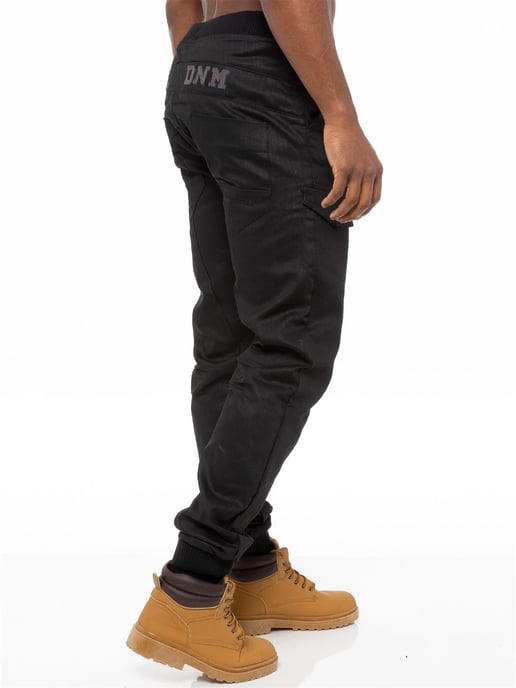 Kruze | Mens Cuffed Jeans - Black - Image 3