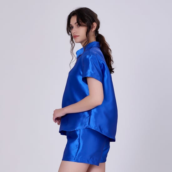 Short sleeve shirt in taffeta - Image 4