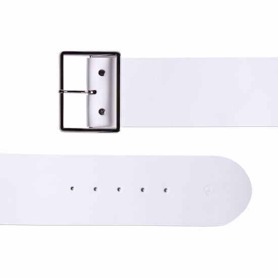 Womens White Leather Belt