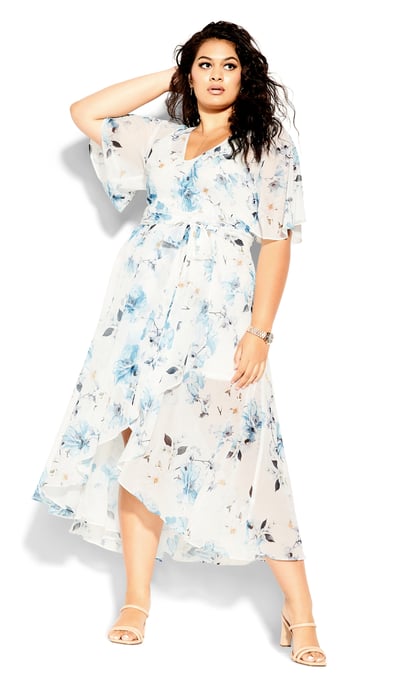 CITY CHIC Women's Shy Orchid Midi Dress - white