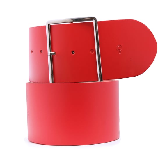 Womens Red Leather Belt