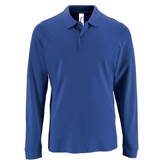 SOLS Mens Perfect Long Sleeve Pique Polo Shirt (Royal Blue) - Image 1