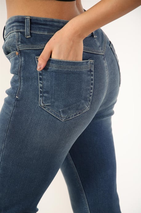 Ladies Magic Shaping Jeans med hög midja och raka ben i Blå - Image 4