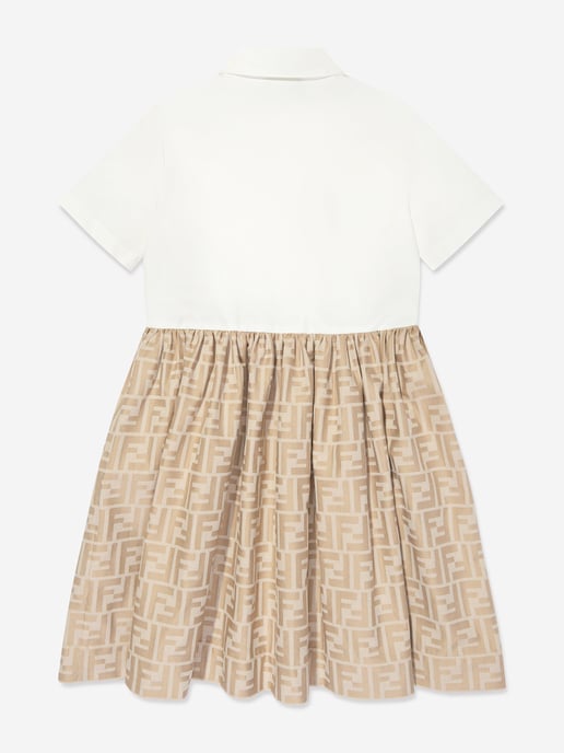 Fendi Flickor FF Jacquard Klänning i Beige - Image 2