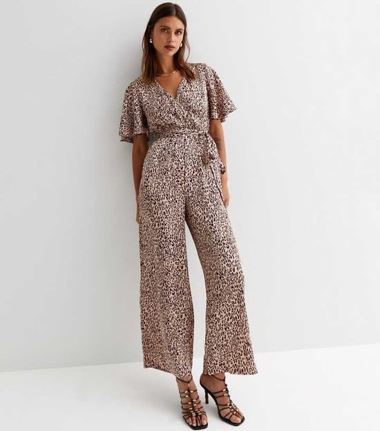 Satin Animal Angel Sleeves Wrap Jumpsuit - Image 2