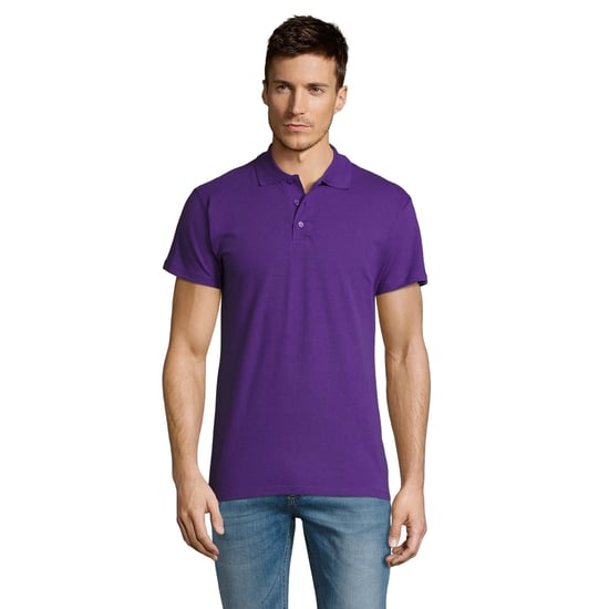 SOLS Mens Summer II Pique Short Sleeve Polo Shirt (Dark Purple) - Image 5