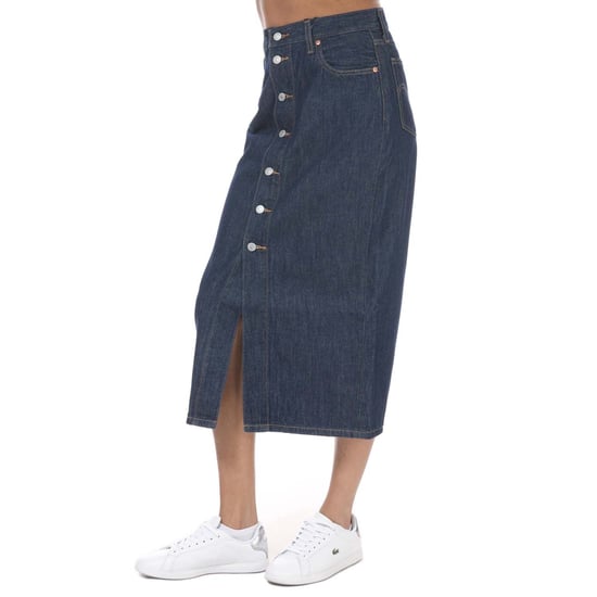 Women's Levis Button Front Midi Skirt in Indigo