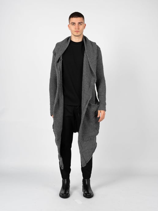 La Haine Iside Us Cardigan Unisex-LM056 Woman's Grey - Image 4