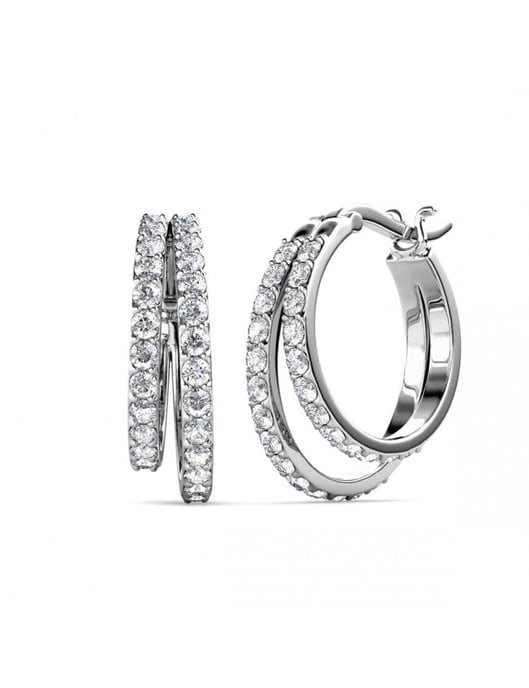 Duo Circlet-örhängen - silver och kristall - Image 1