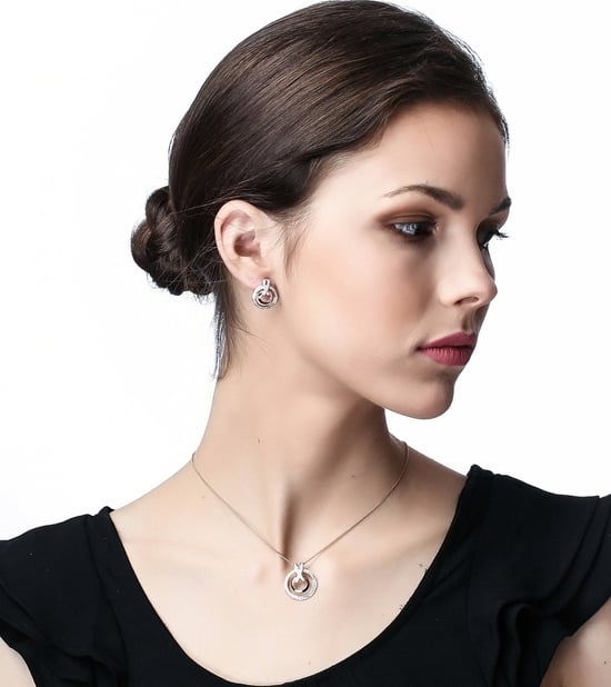 Orphelia 'Azalea' Dames 925 Sterling Zilveren Ketting met Hanger - Zilver/Rosé ZH-7095/1 - Image 4