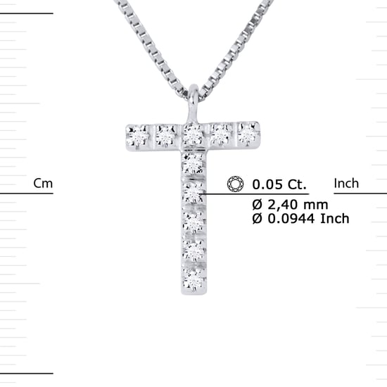 DIADEMA - Necklace with Diamonds - T - White Gold