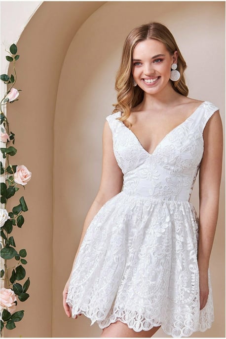 Lace Back Mini Skater Dress