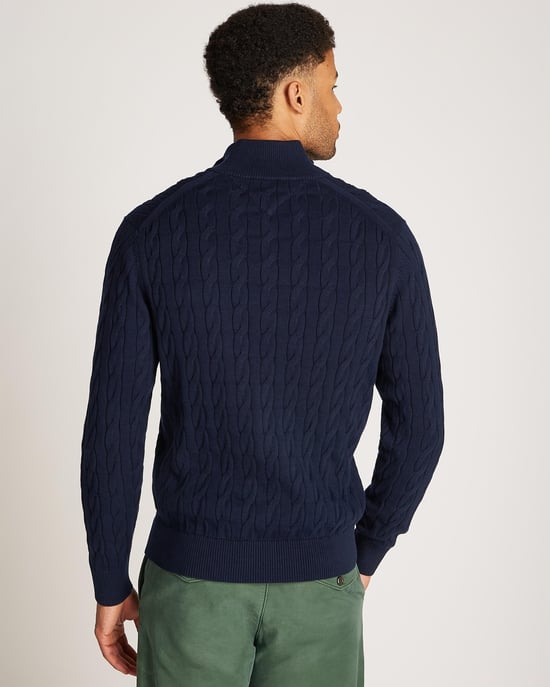 Tommy Hilfiger Classic Cotton Cable Mens Half Zip Mock Sweatshirt - Image 4