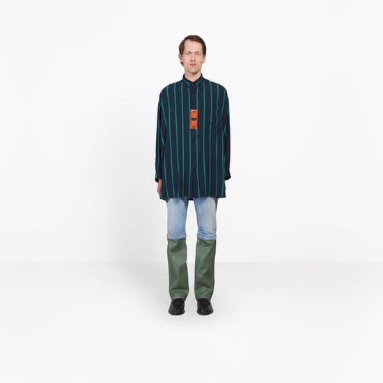 Balenciaga Gestreepte Overhemd in Marineblauwe Polyester - Image 6