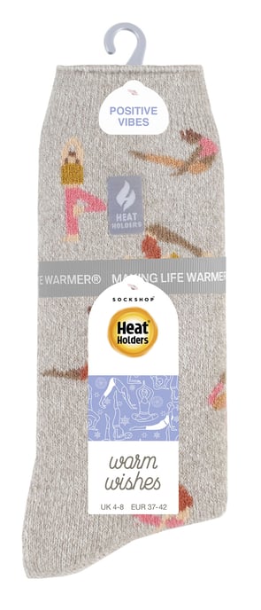 Womens Fun Hobby Socks | Heat Holders Lite | Novelty Winter Fleece Lined Thermal Socks - Namaste - Image 2
